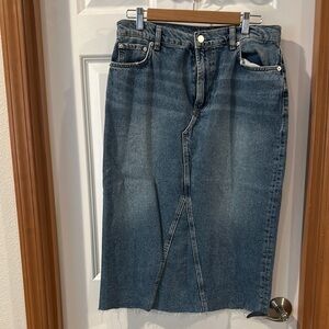 Rails Blue Denim Midi Skirt